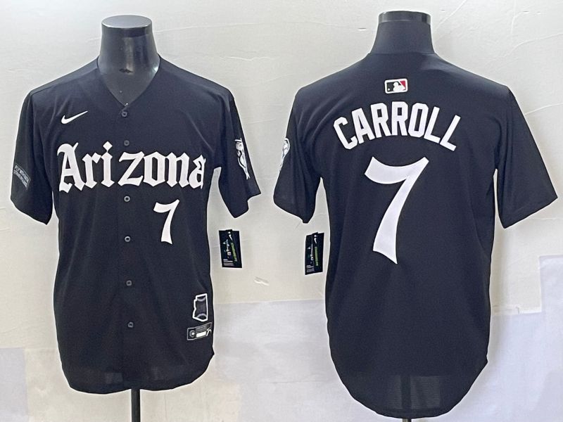 Men 2025 Arizona Diamondback #7 Carroll Black Five generations Joint Name Nike MLB Jersey style 15->arizona diamondback->MLB Jersey